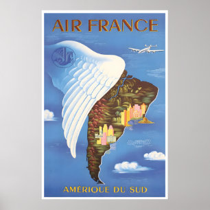 South America Print Vintage Travel Poster Wall Art
