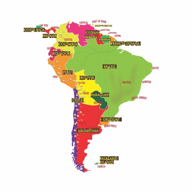 South America Standing Photo Sculpture (Front)