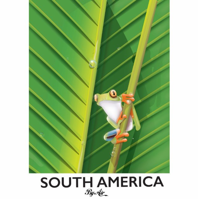 South America Tree Frog vacation poster Standing Photo Sculpture (Front)