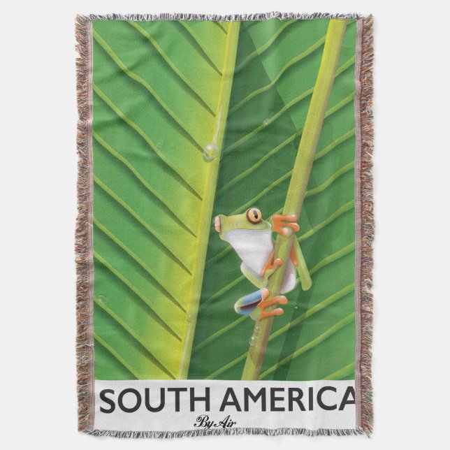 South America Tree Frog vacation poster Throw Blanket (Front Vertical)