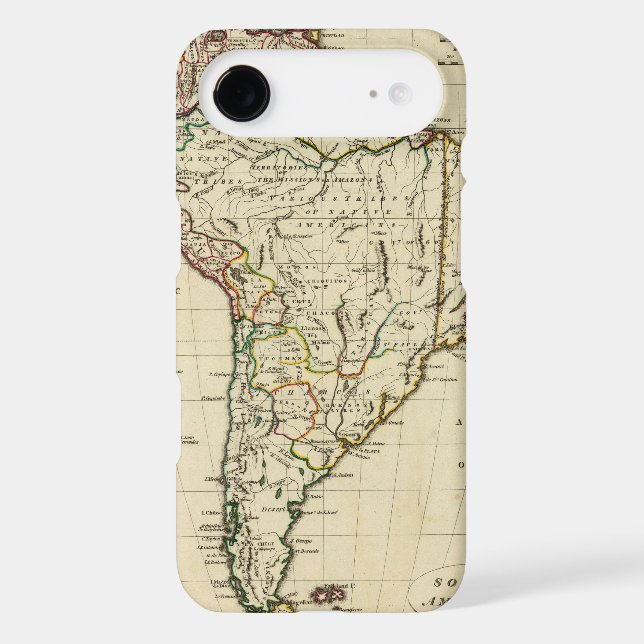 South America with boundaries outlined Case-Mate iPhone Case (Back)