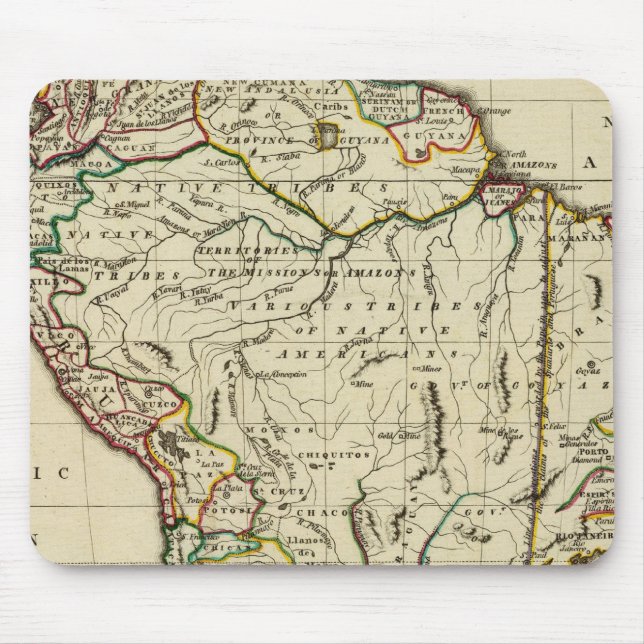 South America with boundaries outlined Mouse Mat (Front)