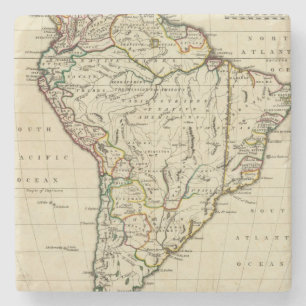 South America with boundaries outlined Stone Coaster