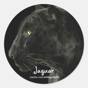 South American Black Jaguar Wildlife Collector Classic Round Sticker