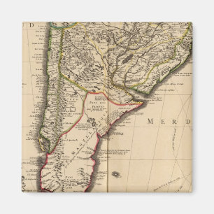 South American engraved map Magnet