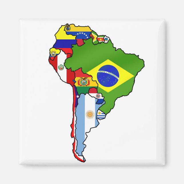 South American flags of South America flag Map Magnet (Front)