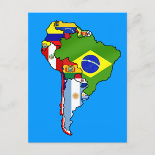South American flags of South America flag Map Postcard