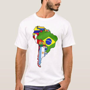 South American Flags of South America Flag Map T-Shirt