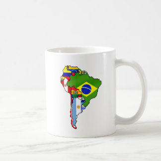 South American flags of South America Map Coffee Mug