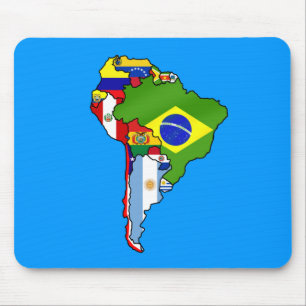 South American flags of South America Map Mouse Mat