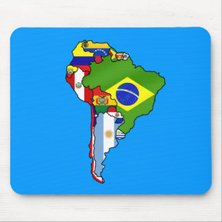 South American flags of South America Map Mouse Mat