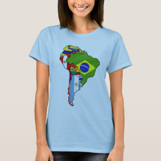 South American flags of South America Map T-Shirt