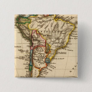 South American Map 15 Cm Square Badge