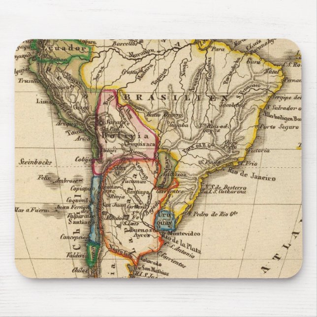 South American Map Mouse Mat (Front)