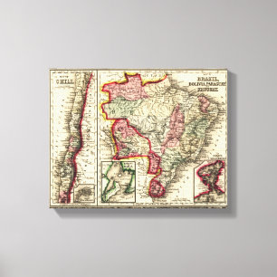 South AmericaPanoramic MapSouth America 2 Canvas Print
