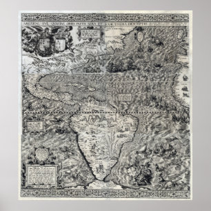 South and Part of North America - Panoramic Poster