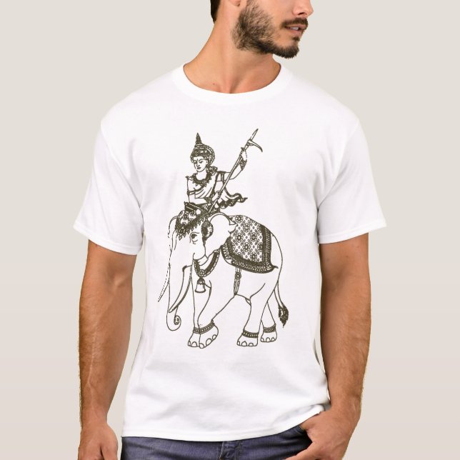 SOUTH ASIAN HINDU - BUDDHIST GOD RIDING HORSE T-Shirt (Front)