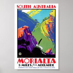 South Australia Morialta Vintage Travel Poster