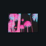 South Beach Art Deco Miami Florida Neon Canvas Art<br><div class="desc">South Beach Art Deco Miami Florida Neon Canvas Art of Neon Palm Trees at night wrapped canvas artwork.</div>