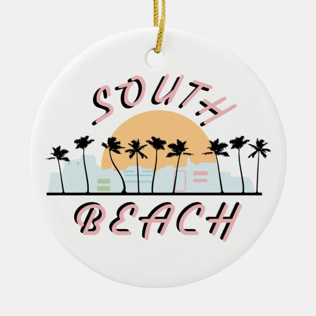 South Beach Ceramic Tree Decoration (Front)