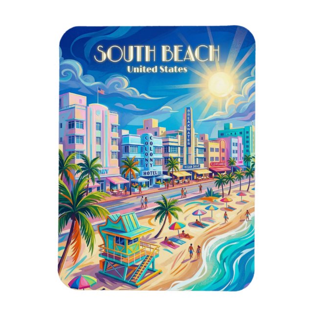 South Beach Florida Magnet (Vertical)