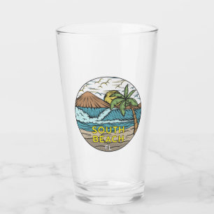 South Beach Florida Vintage Glass