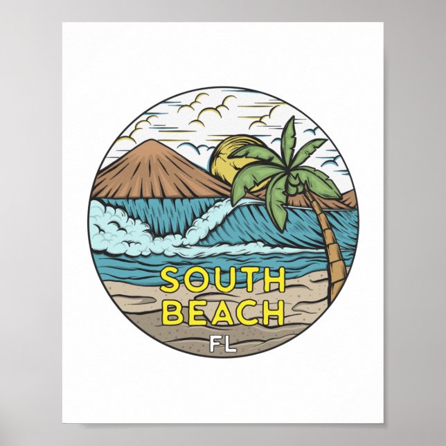 South Beach Florida Vintage Poster (Front)
