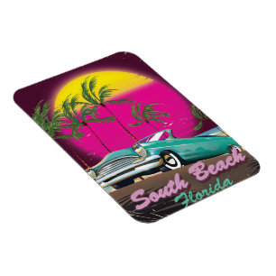 South Beach Florida vintage travel print Magnet