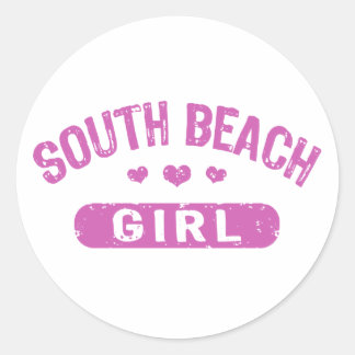 South Beach Girl Classic Round Sticker