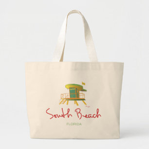 South Beach Lifeguard Station Large Tote Bag
