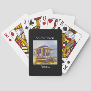 South Beach Lifeguard Tower in Miami Florida  Playing Cards