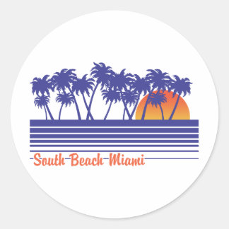 South Beach Miami Classic Round Sticker