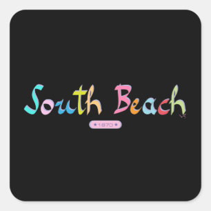 South Beach, Miami FL Square Sticker