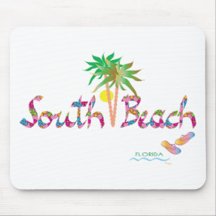 South Beach Miami Flip Flops Mouse Mat