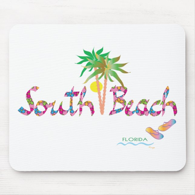 South Beach Miami Flip Flops Mouse Mat (Front)