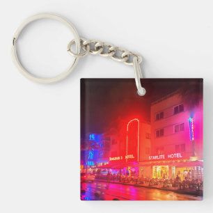 South Beach, Miami, Florida Art Deco Key Ring