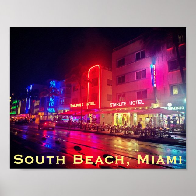South Beach, Miami, Florida Art Deco Poster (Front)