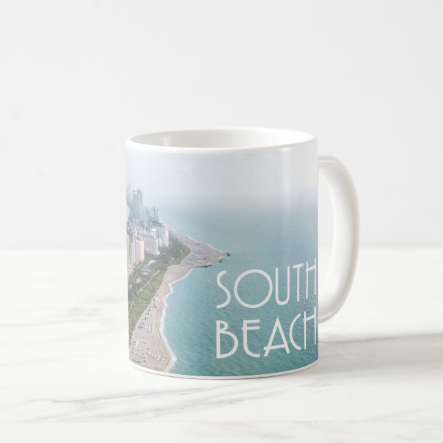 South Beach Miami Florida Shoreline Coffee Mug (Front Right)