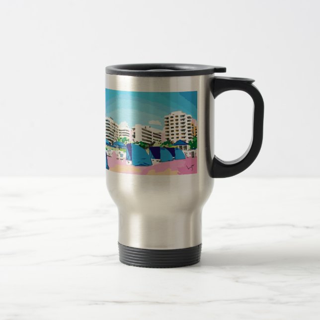 SOUTH BEACH, MIAMI, FLORIDA TRAVEL MUG (Right)