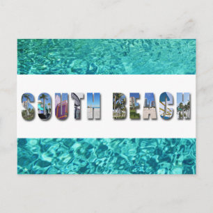 South Beach Miami Florida Travel Photo Postcard