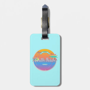 South Beach, Miami, Florida with Palms Luggage Tag