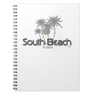 South Beach Miami Grey Palms Notebook
