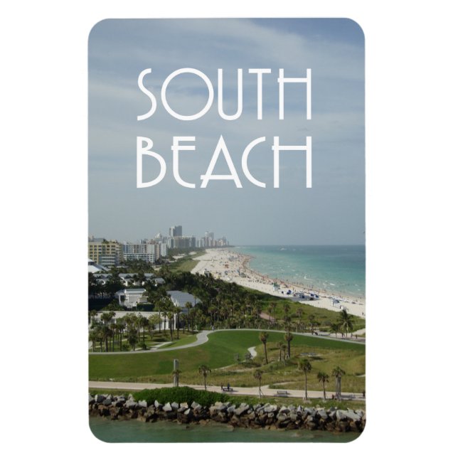 South Beach Miami skyline photo Magnet (Vertical)