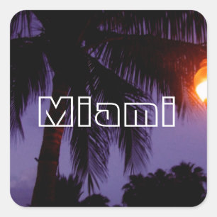 South Beach Miami Square Sticker