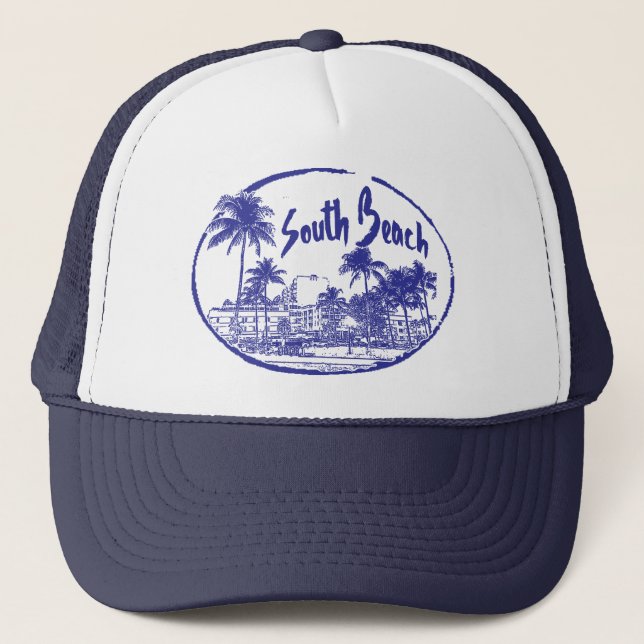 SOUTH BEACH MIAMI SUN GEAR TRUCKER HAT (Front)