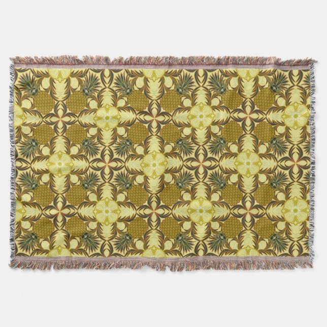 South Beach Pineapple Throw Blanket (Front)