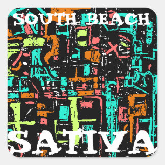 SOUTH BEACH SATIVA SQUARE STICKER