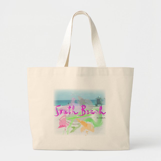 South Beach view Large Tote Bag (Front)