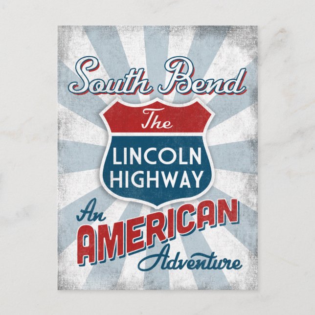 South Bend Lincoln Highway Vintage America Indiana Postcard (Front)