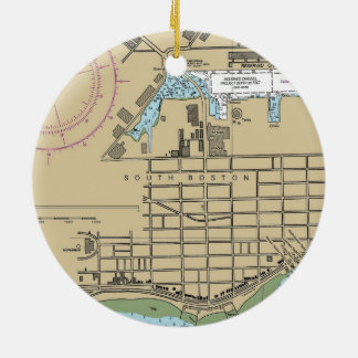 South Boston Chart Ceramic Tree Decoration